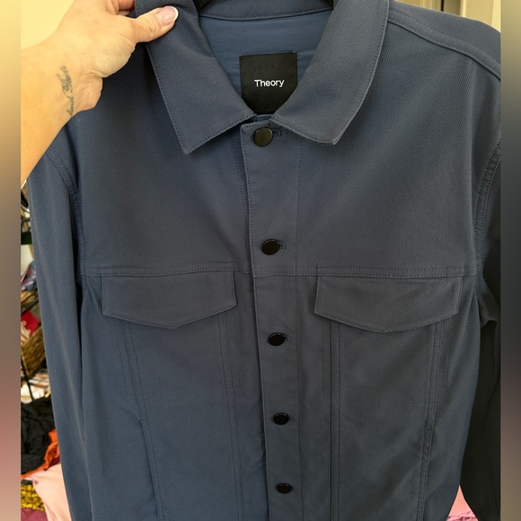 Theory Navy Button-Up Jacket - Picture 6 of 7
